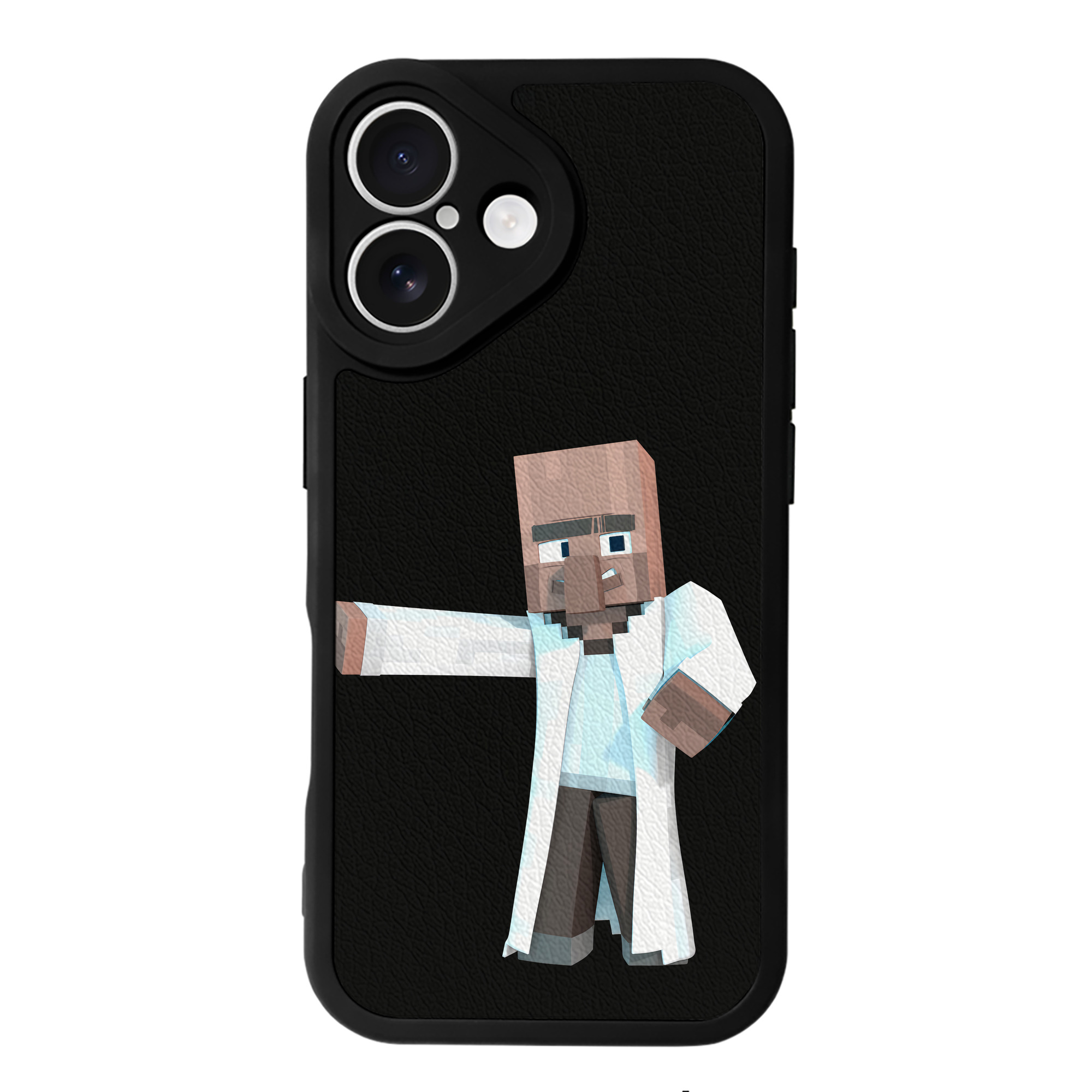 （画像用） マインクラフト ブロックの世界 Minecraft MC Block world 【iPhone 16シリーズ対応】シリコンスマホケース（レザー調） 材質：シリコン